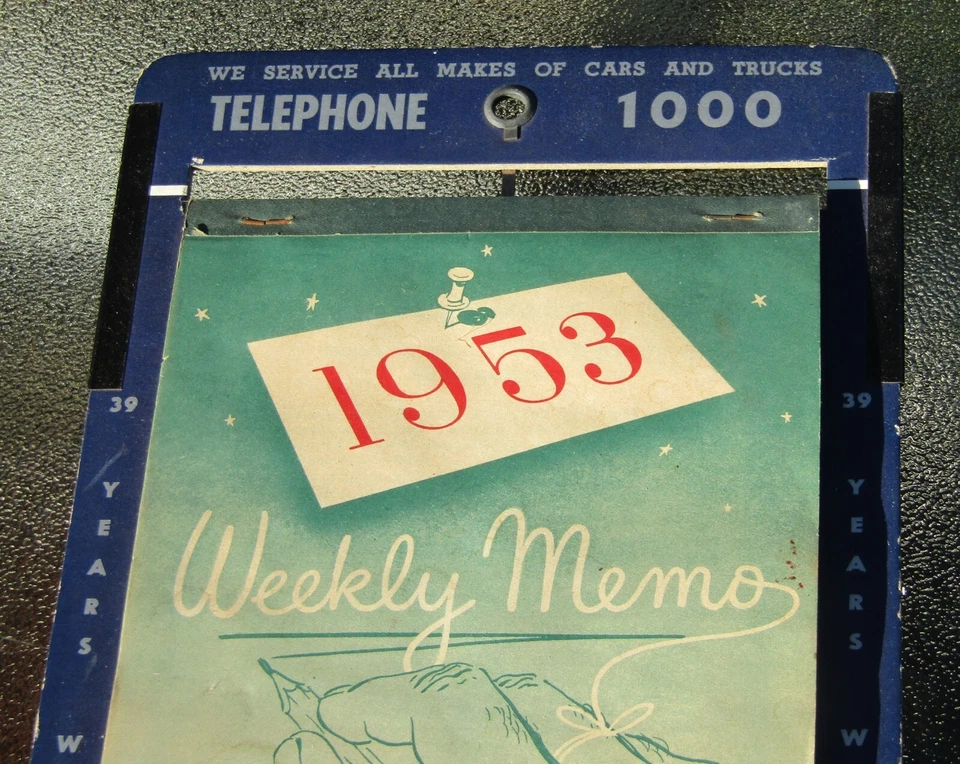 1953 Retzlaff Motors Dodge And Plymouth New Ulm Minnesota Weekly Memo Calendar - Image 2 of 4