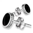 Women 925 Sterling Silver Black Enamel Round Stud Post Earrings 6mm Gift I84