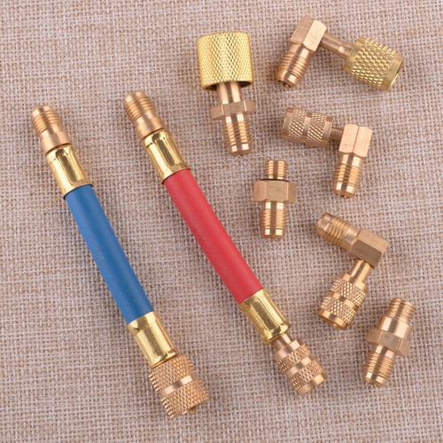 8pcs AC A/C Air Conditioning Refrigeration Connector Adapter Hoses ...