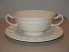 Wedgwood Wellesley & Barlaston of Etruria  Double Handle Soup Bowl & Plate Dish
