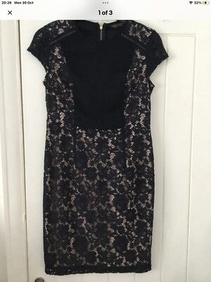 chinese dress ladies Dorothy Perkins Navy Blue Full Lacey Cord Dress