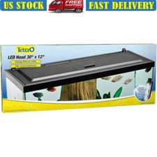 LED Aquarium Hood Low Profile Hinged Design Energy Efficient Filter Compatible
