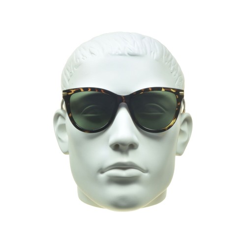 Cat Eye Fashion Sunglasses Black Tortoise Gold Accent Horn Rim Round Glasses - Picture 12 of 13