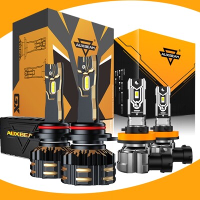 AUXBEAM 9012 H11 LED Headlight Fog Bulbs 6500K/3000K For Dodge Durango 2014 2015