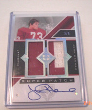 JOHN HANNAH 2013 UD ULTIMATE 2-COLOR GAME USED DUAL JERSEY AUTO 2/5 SIGNED CARD