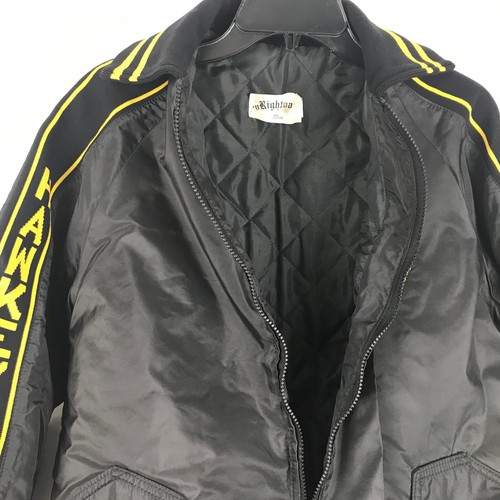Vtg 80s Iowa Hawkeyes Down Sleeve Logo Jacket Coat ~ Wrightway Adult L Black - Picture 9 of 13