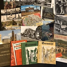 Lot POCKET GUIDES To Germany -1952 & 1956 And Phrase Book & Postcards