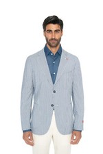 4800 ISAIA NAPOLI "Comfort" Blue Jacket Sport Coat Wool Silk 40 US / 50 EU