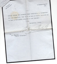 Alexander Bruce 6th Lord Balfour Burleigh Signed Letter 1911 Autograph Scotland