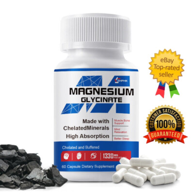 Magnesium Glycinate Capsules Made with Chelatedminerals High Absorption - 1330mg