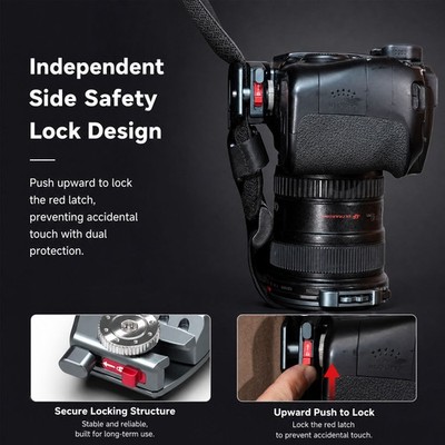 PQ-38 Quick Release Plate Sturdy Action DSLR Camera Capture Clip Backpack Strap