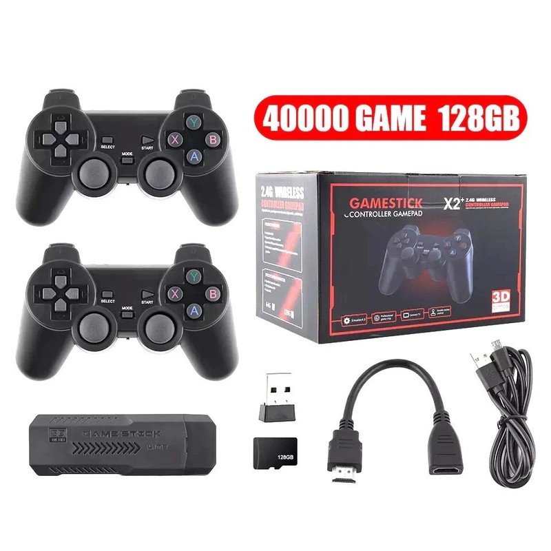 45000+ 128G Retro Games Video Game Console TV Stick 4K HDMI Wireless Controller