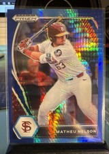 2021 Panini Prizm Draft Picks - Matheu Nelson #PDP35 Blue Wave Prizm (RC)