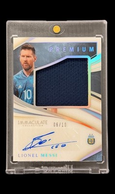 2020 Panini Immaculate Soccer Lionel Messi /10 Auto Premium Patch Player Worn