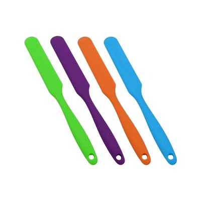 4 PCS Silicone Jar Spatulas, Long Handle Scraper, Non-Stick Cake Cream Spatul...