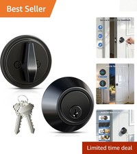 Matte Black Single Cylinder Deadbolt Lock with Thumb Turn - Ultimate Security
