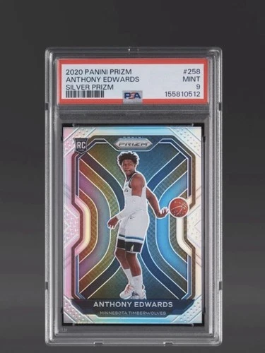 2020-21 Panini Prizm Anthony Edwards RC Silver Prizm #258 Timberwolves PSA 9