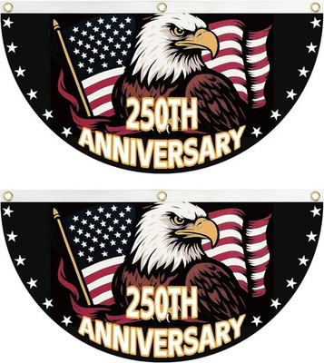 2PCS 250th Anniversary Eagle Flag Bunting 1.5X3 FT 1776-2026 Fan Flags Patriotic