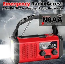 Emergency Weather Radio, 37000mWh Crank Radio Portable NOAA/AM/FM Weather Radio