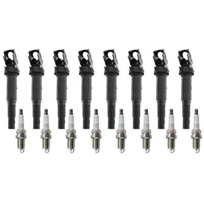 Eldor 8 Ignition Coils NGK G-Power Spark Plugs Kit for BMW E60 E65 E66 E53 4.8L
