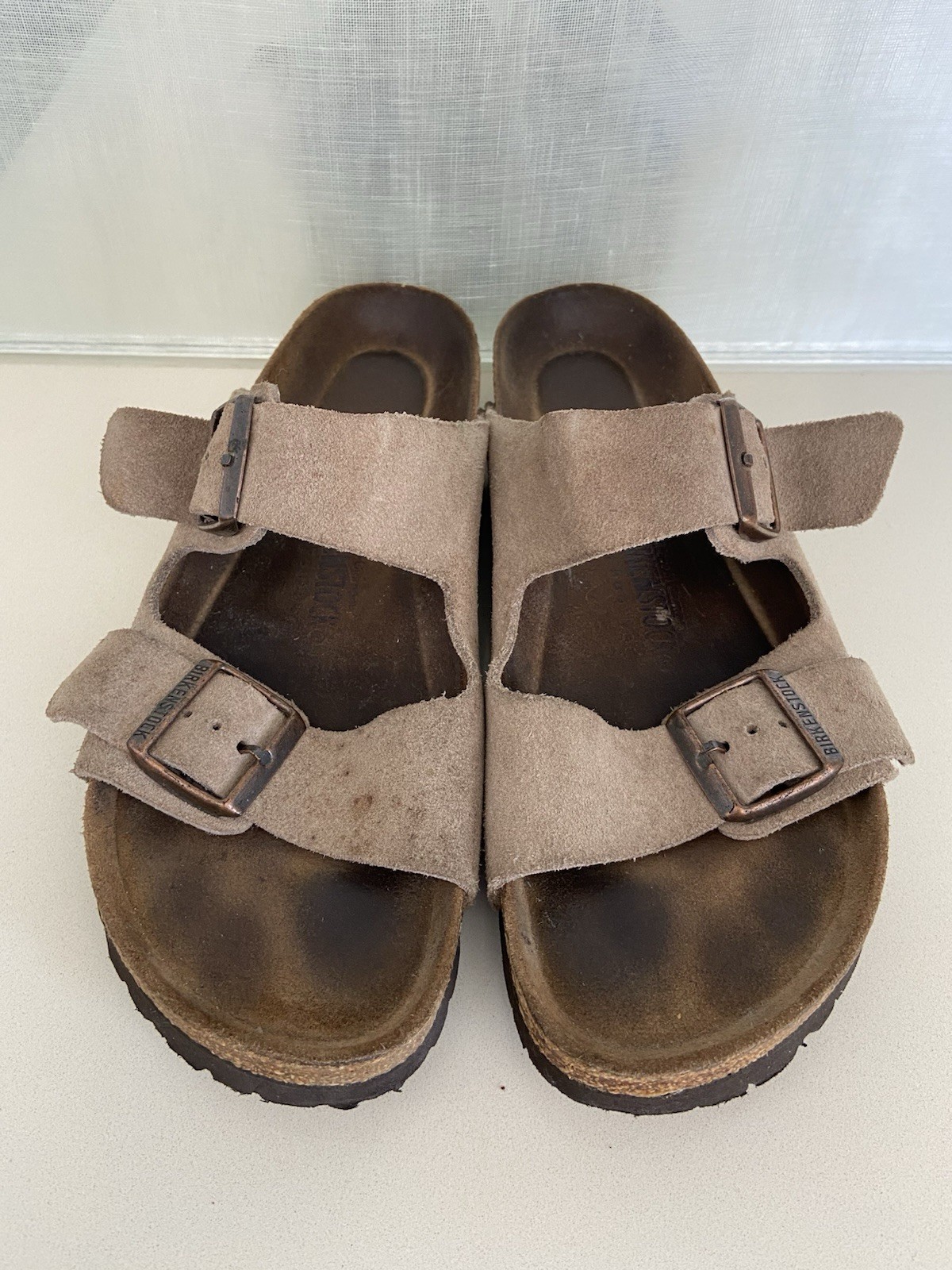 Birkenstock Arizona Soft Footbed Taupe Suede Sandals Select Size