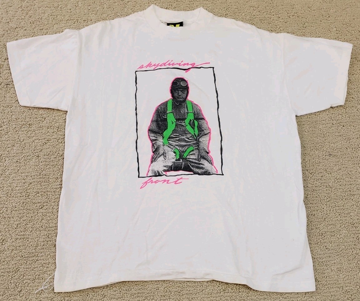 Vtg Skydiving Front Skydiving Back Double-Sided T… - image 1