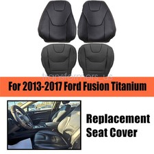 Fits 2013-2017 Ford Fusion Titanium Front Leather Bottom Top Seat Cover Black