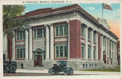 A View Of The Municipal Building, 20's Autos, Englewood, New Jersey NJ