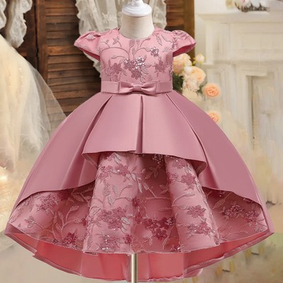 girls party dresses with elegant designs Elegant Bronze Floral Party Dress for Girls – High-Low Designer  Dress-festive dresses for girls