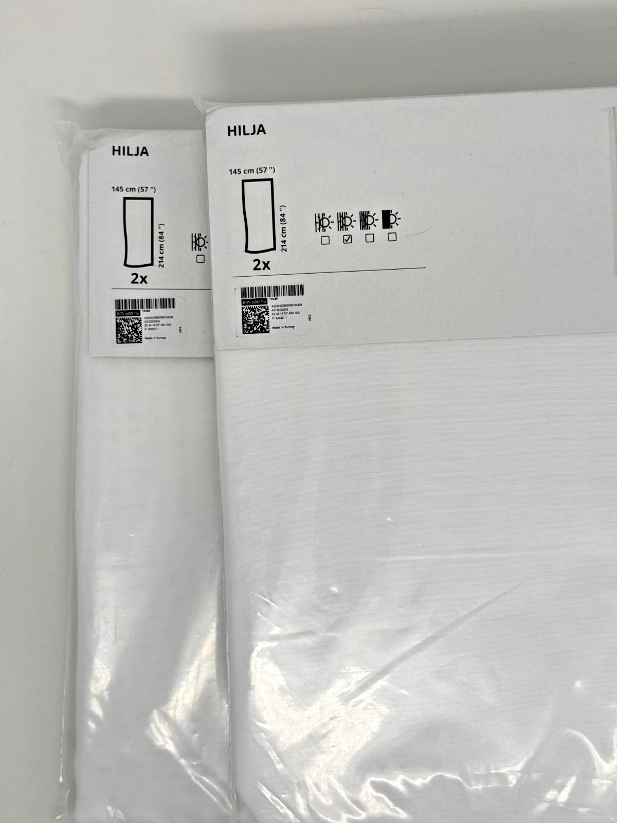 SET OF 2 IKEA HILJA Curtains White 57x84 in 2 Pairs White 005.600.96-NEW