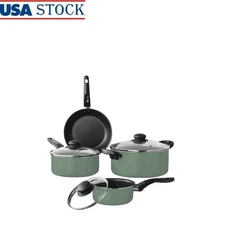 7 Piece Nonstick Aluminum Cookware Set Dishwasher Safe Lightweight Kitchenware