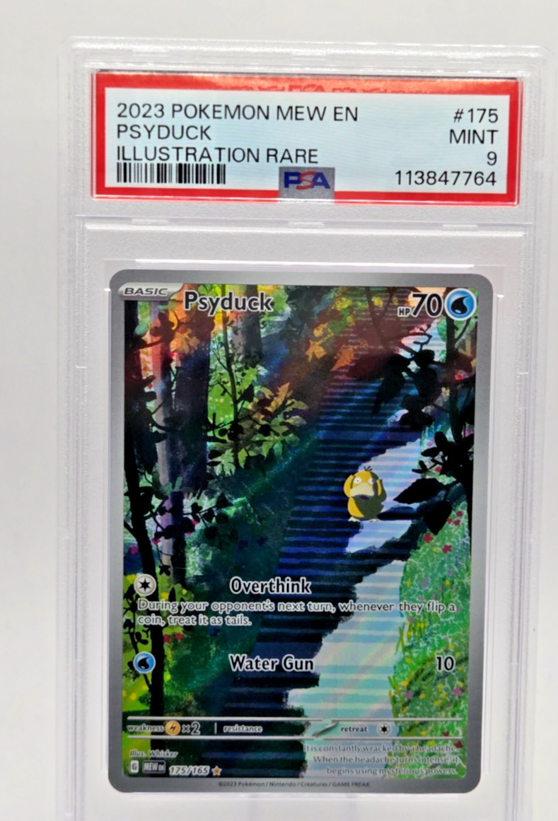 Pokémon TCG Psyduck Scarlet Violet-151 Holo Illustration Card 175/165 PSA 9