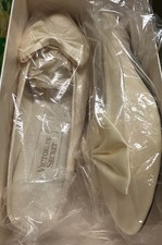 Victorias Secret Westgate Satin Ivory Bridal Slippers 1 Heel Vtg NewInBox L9-10