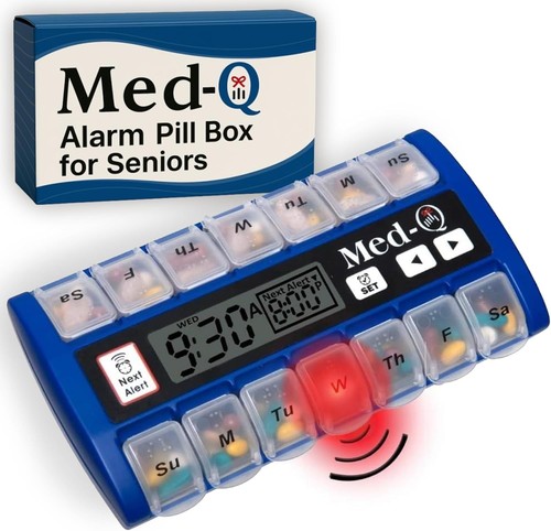 Digital Pill Box with Alarm | Monthly Medication Organizer w/ Light & Beep