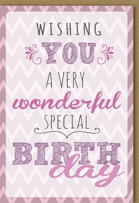 Geburtstag Glückwunschkarte mit Umschlag Wishing you a very wonderful birthday