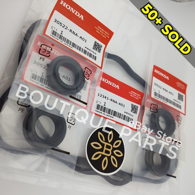 #ad OEM Genuine for Honda Valve Cover GASKET COMBO Coil Plug Seals 12341 RNA A01 $49.94