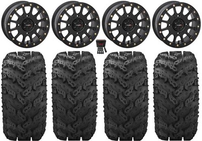 System 3 SB-5 Black 14'' Wheels 30'' Reptile Tires Can-Am Commander Maverick