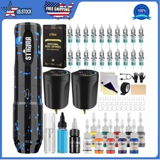 STIGMA Wireless Rotary Tattoo Pen Kit with 2 Batteries and 20 Cartridge Needles