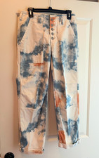 Anthropologie Pilcro The Wanderer Relaxed Tie Dye Pants Button Front Size 27