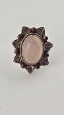 Vintage Sterling Silver Rose Quartz Ring Size 6 1/2