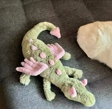 Green & Pink Dragon Plush Toy Stuffed Animal Medium Size Cute Kids Gift