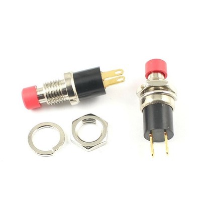 1Pcs Red Self Lock ON/OFF Self-lock Mini Push Round Button Switch &ex