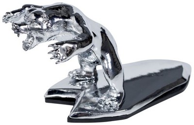Highway Hawk Motorrad Ornament / Figur ''Wilder Bär'' 7,5 cm hoch in Chrom