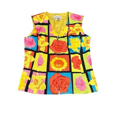 Vintage Laurèl By Escada Flower Vest Maximalist Fran Fine Women s 36