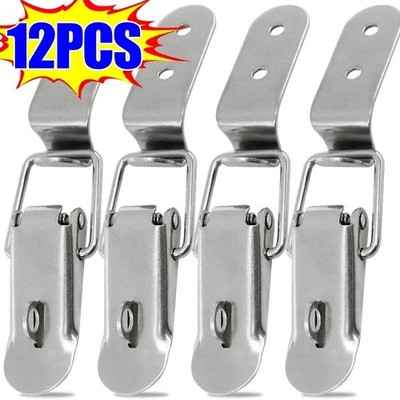 8 Pcs Stainless Steel 90 Degree Spring Toggle Lock with Clasp Buckle Latch and M