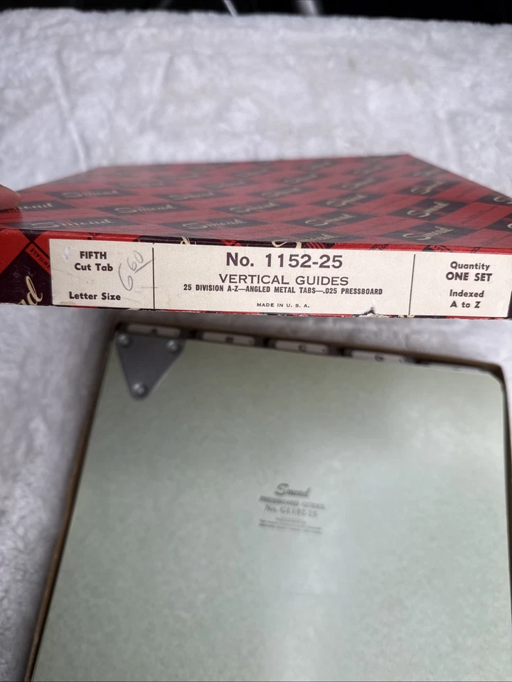 Vintage Smead Vertical Pressboard Guides 1152-25 A-Z Angled Metal Tabs Letter - Image 4 of 4