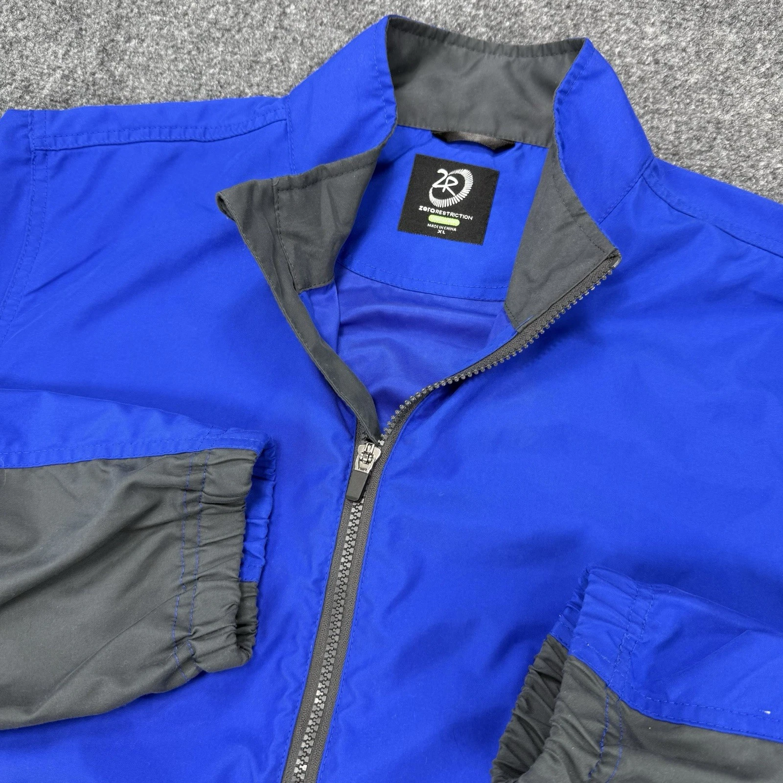 Zero Restriction Jacket Mens XL Blue Golf Windbreaker Full Zip Tour Series