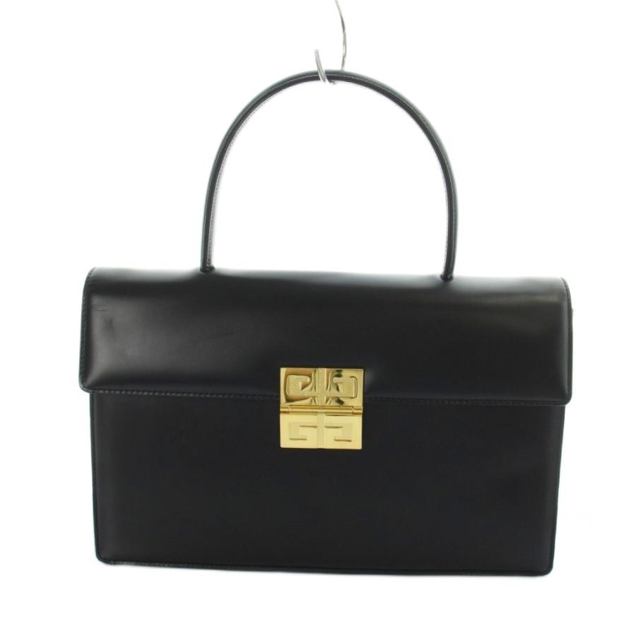 Givenchy Vintage Old Handbag Leather 4G Logo Gold Hardware Black Missing Strap