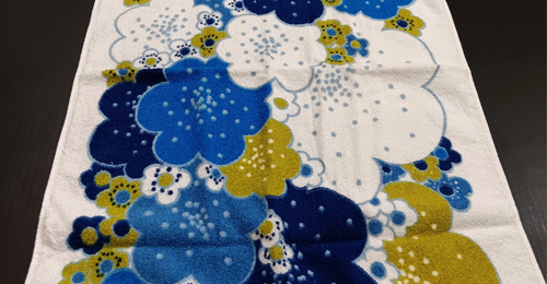 VTG Bassetti Floral Bath Towel Cotton Fringe Flower Power Retro Hippie Italy - Picture 4 of 13