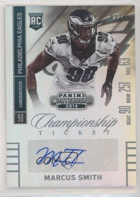 2014 Contenders Championship Ticket /99 Marcus Smith (Seat Row Sec) Auto z4k